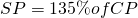 SP = 135\% of CP