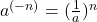 a^{(-n)}= (\frac{1}{a})^n