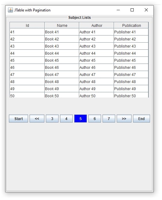  ترقيم صفحات JTable Pagination باستخدام JDBC مع قواعد بيانات MySQL  Pagination-min