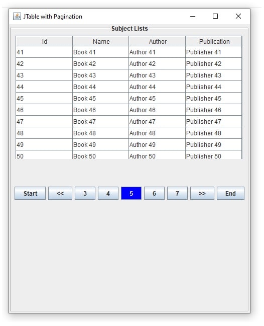 ترقيم صفحات JTable Pagination باستخدام JDBC مع قواعد بيانات MySQL Pagination-min