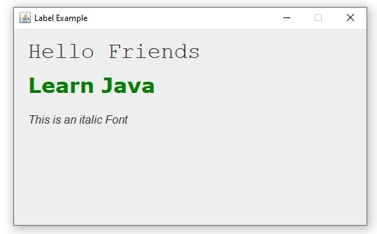 jlabel set font Example