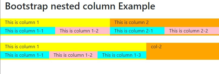 Bootstrap nested columns example