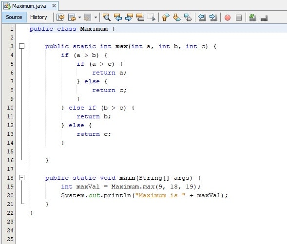 method max that has three int parameters and returns the largest 