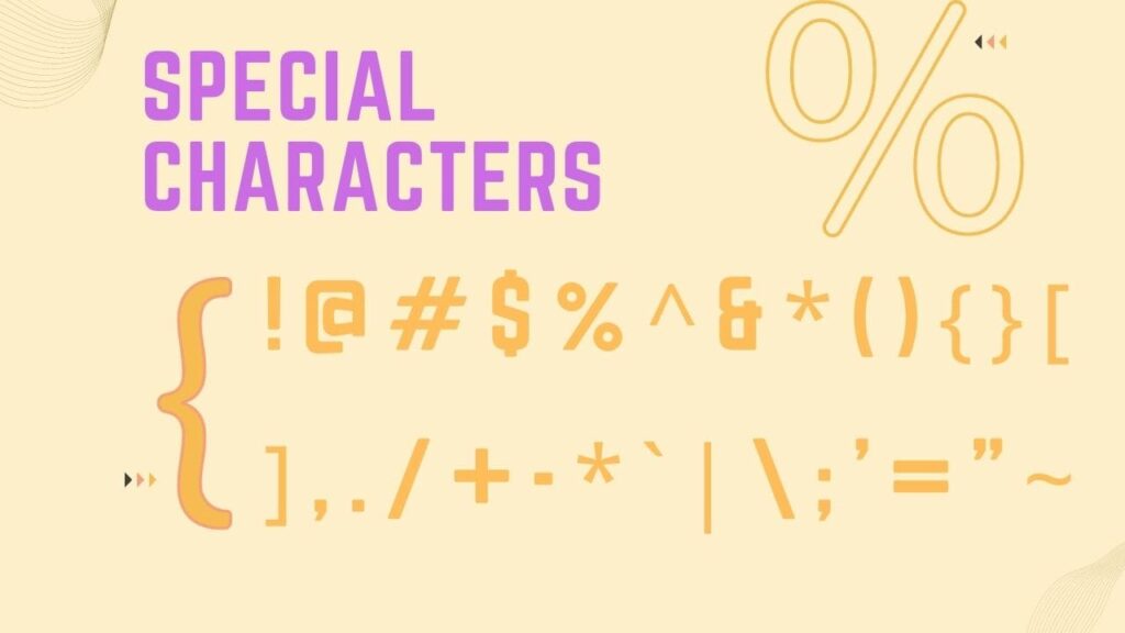 special characters