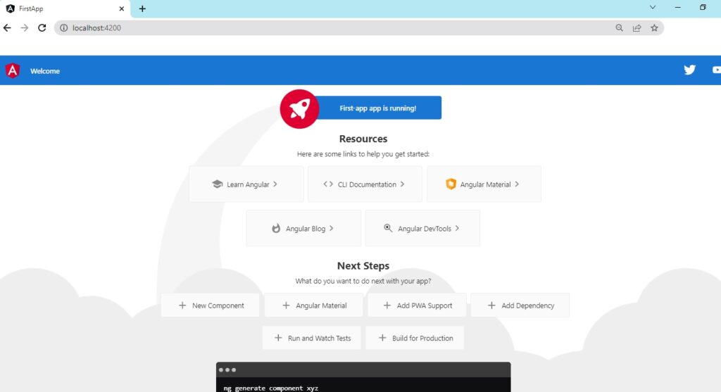 How to run a first angular app