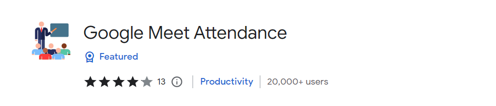 Extension 3: Google Meet Attendance