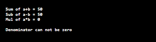 c++ addition subtraction multiplication division with error